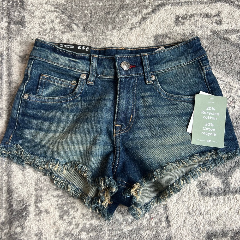 H&M Low-waisted Denim Shorts
